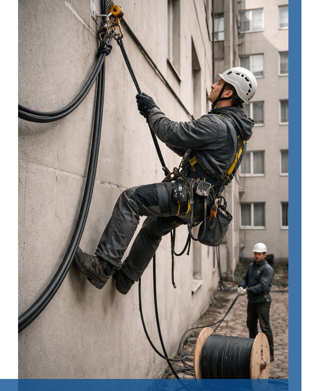 Протяжка кабеля питания на высоте в Россоши от 467 р. | ВЫСОТНИК-Рсс