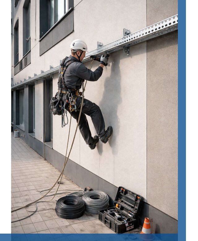 Монтаж кабельных лотков на фасаде в Россоши от 1244 р. | ВЫСОТНИК-Рсс