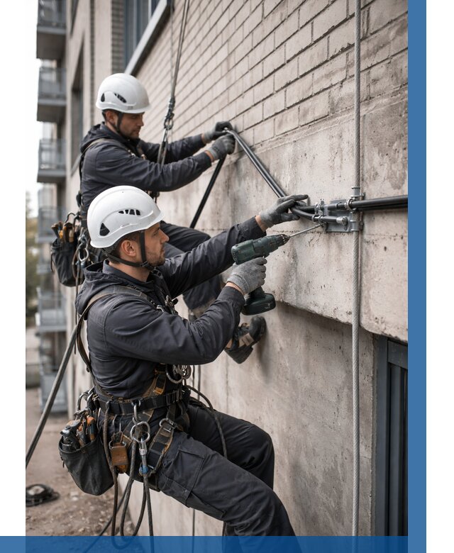 Крепление кабеля на фасаде в Россоши от 363 р. | ВЫСОТНИК-Рсс