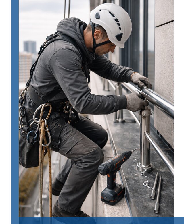 Монтаж ограждений на высоте в Россоши для зданий и конструкций