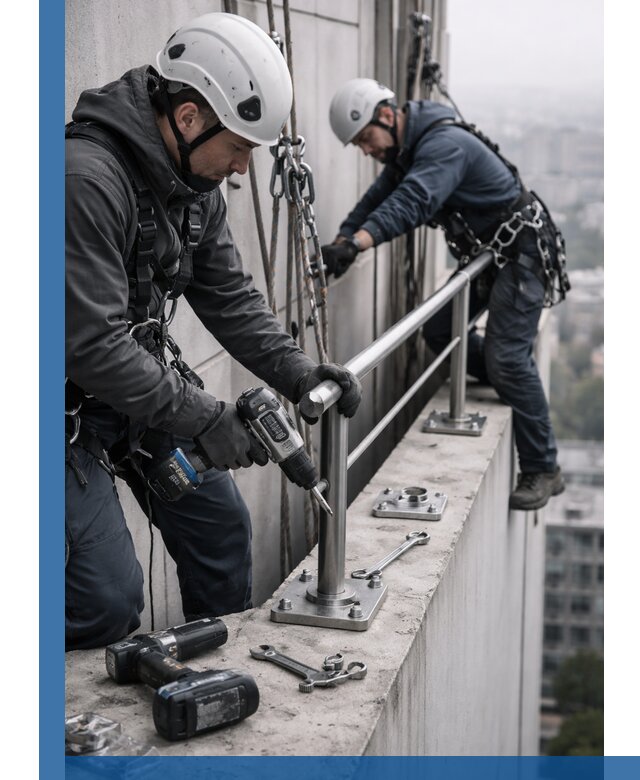 Монтаж перил на высоте в Россоши для жилых и промобъектов