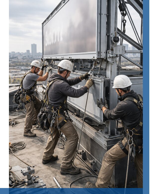 Монтаж крышной рекламной конструкции в Россоши от 62214 р.|ВЫСОТНИК-Рсс