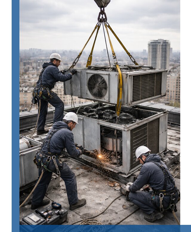 Демонтаж крышной установки в Россоши любой сложности