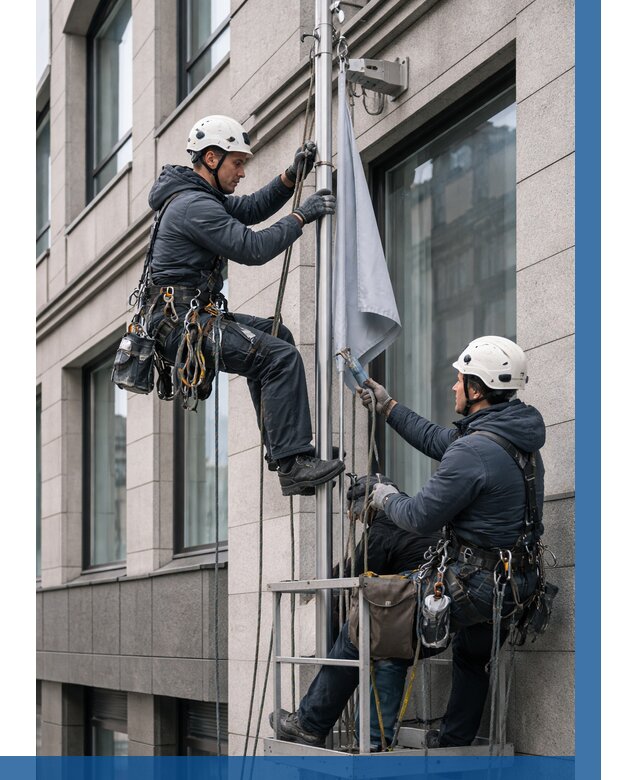 Установка флагов на фасаде в Россоши от 4666 р. | ВЫСОТНИК-Рсс