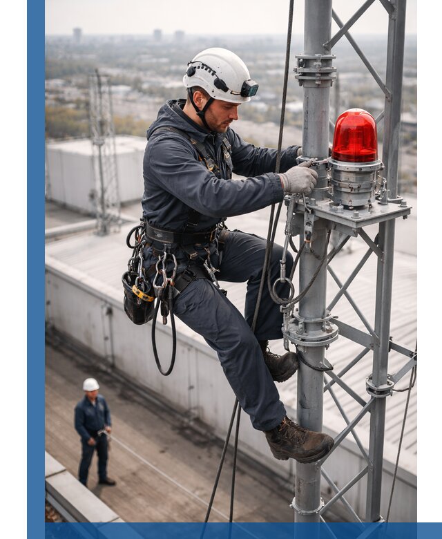 Монтаж заградительных огней и обслуживание объектов в Россоши