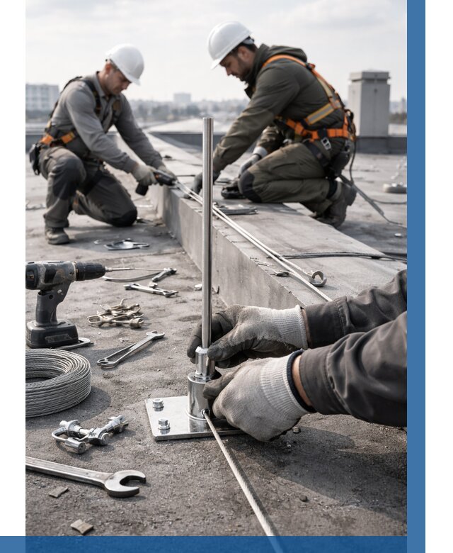 Монтаж молниезащиты на кровле в Россоши цена от 25923 р. | ВЫСОТНИК-Рсс