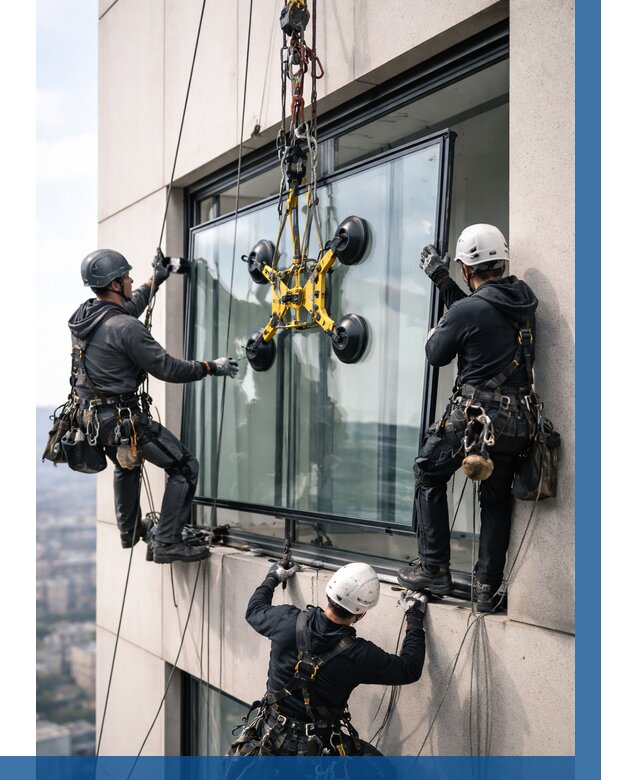 Монтаж стеклопакетов на высоте в Россоши от 3318 р. | ВЫСОТНИК-Рсс