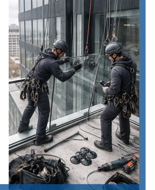 Монтаж стеклянных ограждений в Россоши от 2592 р. | ВЫСОТНИК-Рсс