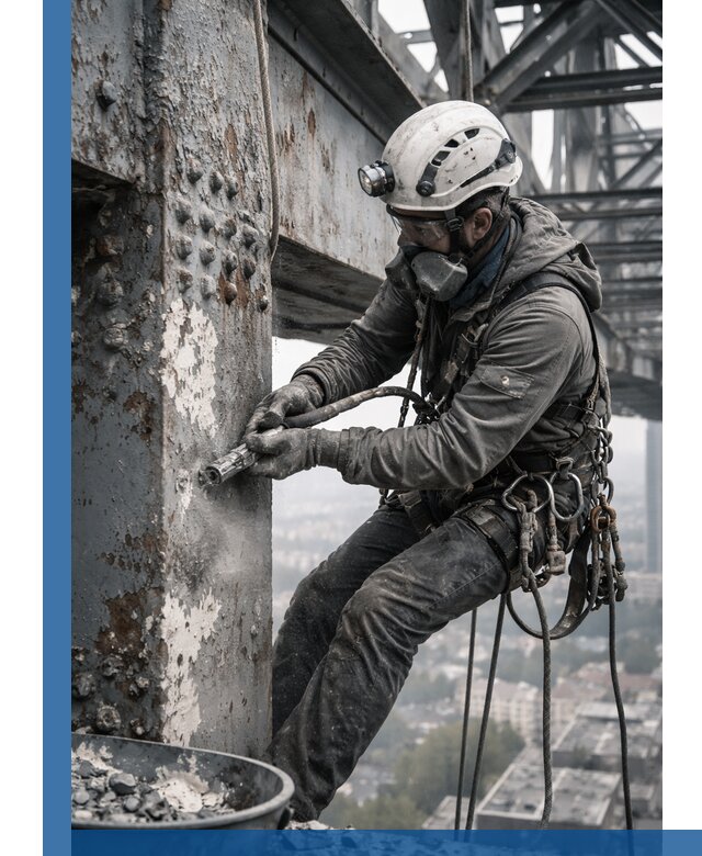 Удаление старой краски с металлических конструкций в Россоши