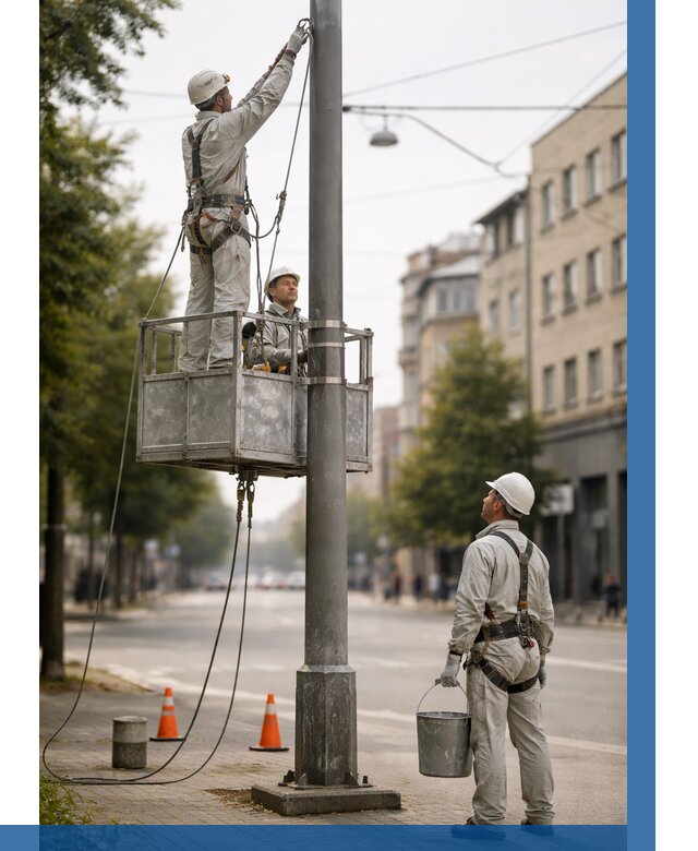 Покраска опор освещения в Россоши от 5185 р. | ВЫСОТНИК-Рсс