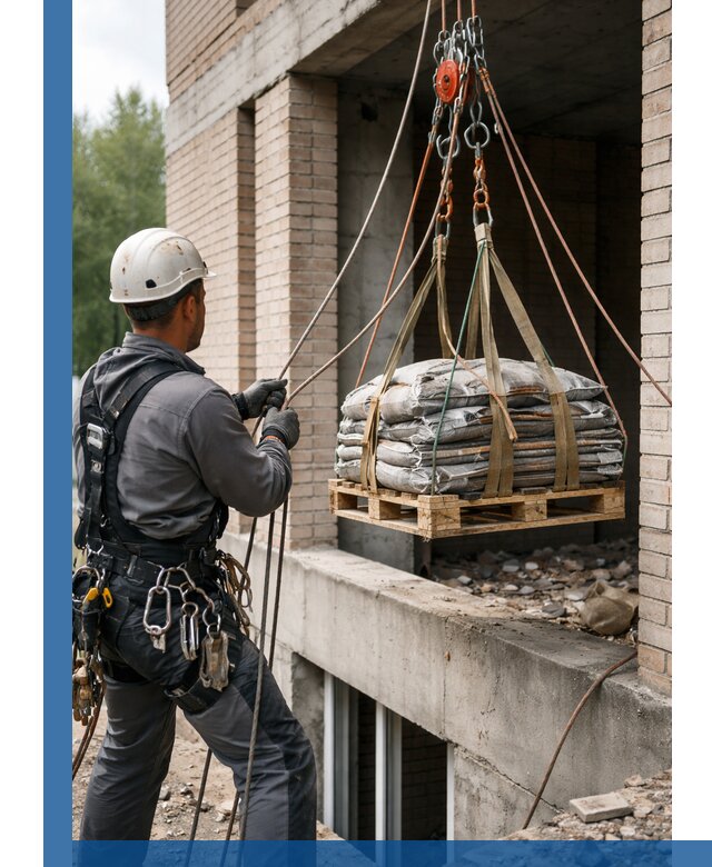 Подъем материалов на этаж веревками в Россоши оперативно