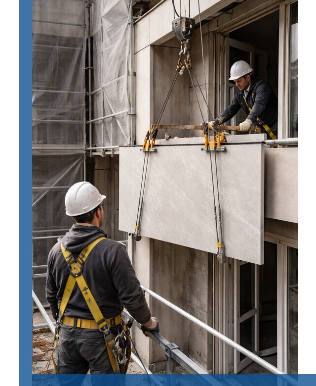 Подъем керамогранита на этаж в Россоши грузчиками и техникой