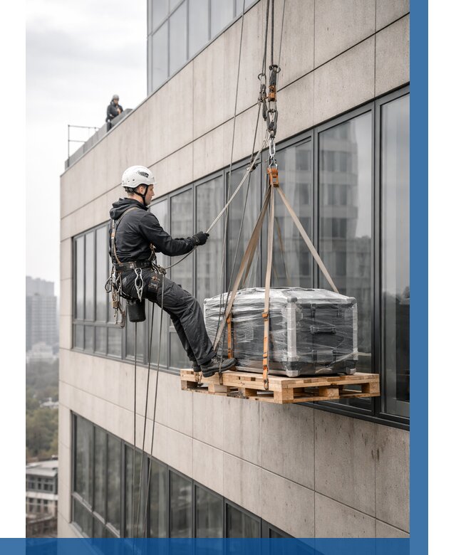 Спуск груза по фасаду в Россоши от 3629 р. | ВЫСОТНИК-Рсс