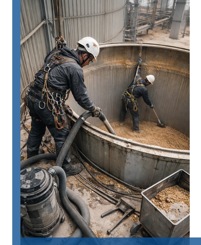 Профессиональная чистка зерновых бункеров в Россоши с выездом