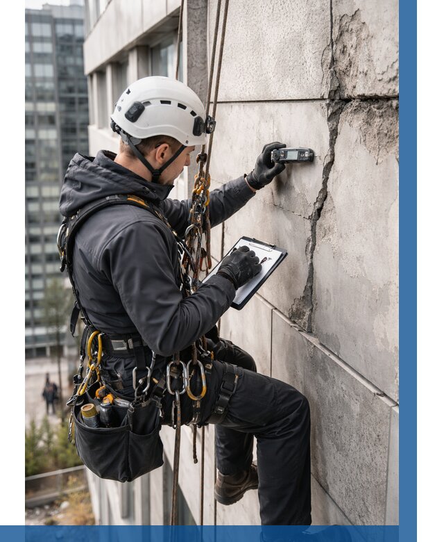 Обследование фасада альпинистами в Россоши от 124 р. | ВЫСОТНИК-Рсс