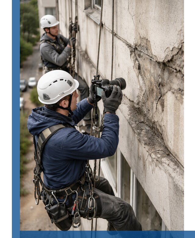 Фотофиксация дефектов фасада с высотной съемкой в Россоши