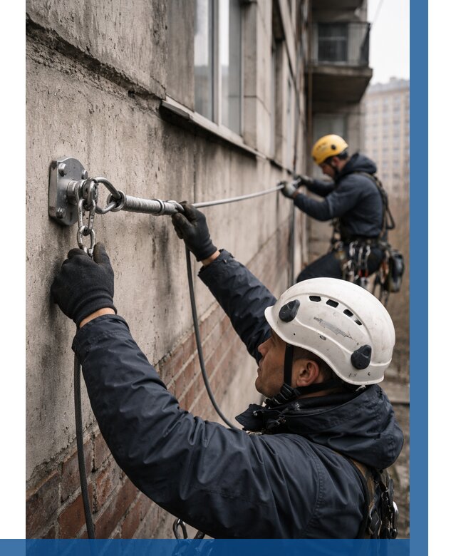 Монтаж анкерных линий в Россоши от 3111 р. | ВЫСОТНИК-Рсс