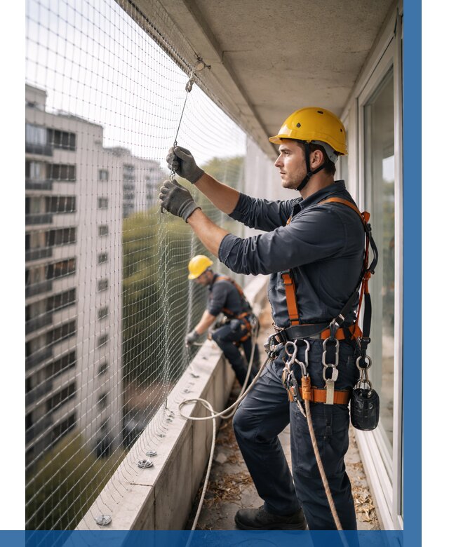 Монтаж сетки от птиц в Россоши от 4666 р. | ВЫСОТНИК-Рсс